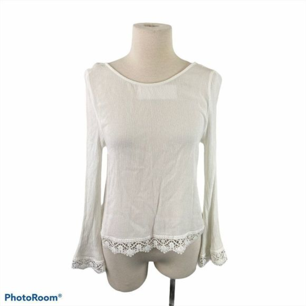 H&M COACHELLA White Open Back Long Sleeve‎ Crochet